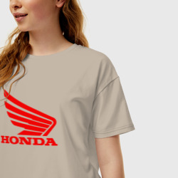 Женская футболка хлопок Oversize Honda Red - фото 2