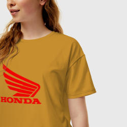 Женская футболка хлопок Oversize Honda Red - фото 2