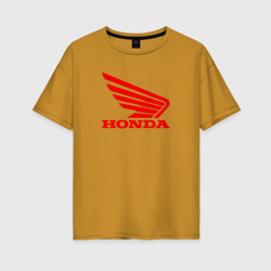 Женская футболка хлопок Oversize Honda Red