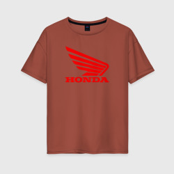 Женская футболка хлопок Oversize Honda Red