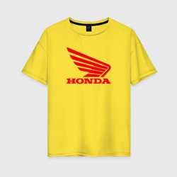 Женская футболка хлопок Oversize Honda Red