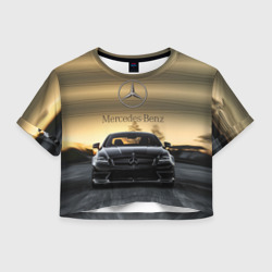 Женская футболка Crop-top 3D Mercedes