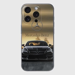 Чехол для iPhone 15 Pro силиконовый с защитой камеры Mercedes