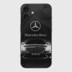 Чехол для iPhone 16 силиконовый с защитой камеры Mercedes-Benz