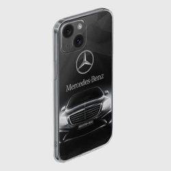 Чехол для iPhone 15 силиконовый с защитой камеры Mercedes-Benz - фото 2