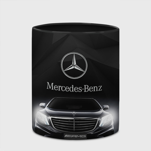 Кружка с полной запечаткой Mercedes-Benz, цвет белый + черный - фото 4