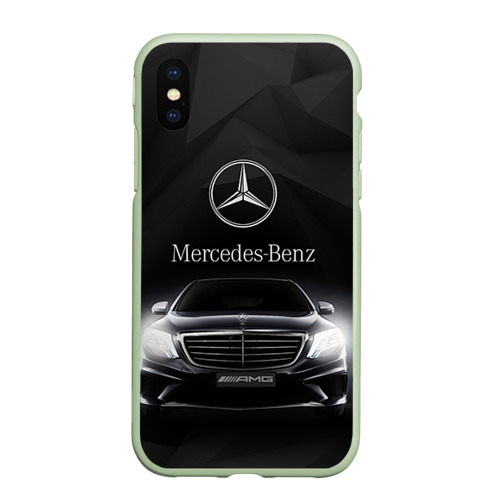 Чехол для iPhone XS Max матовый Mercedes-Benz, цвет салатовый