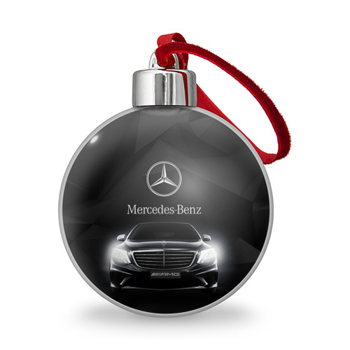 Ёлочный шар с принтом Mercedes-Benz, вид спереди №1