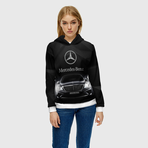 Женская толстовка 3D Mercedes-Benz, цвет 3D печать - фото 3