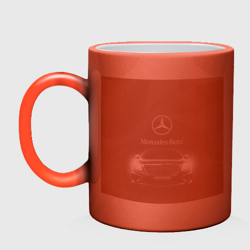 Кружка хамелеон Mercedes-Benz, цвет белый + красный - фото 3