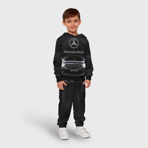 Детский костюм с толстовкой 3D Mercedes-Benz, цвет черный - фото 3