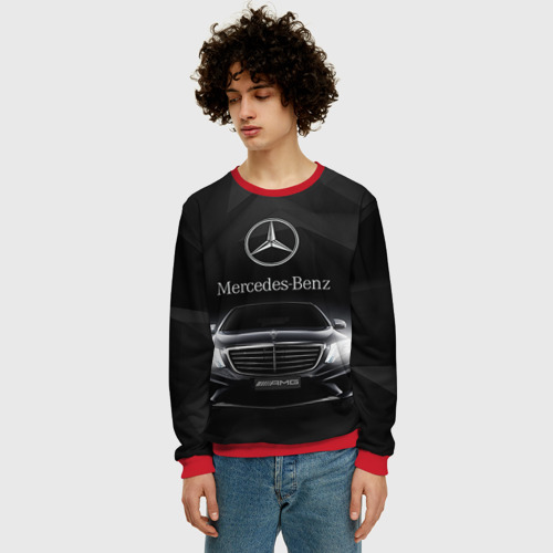 Мужской свитшот 3D Mercedes-Benz, цвет красный - фото 3