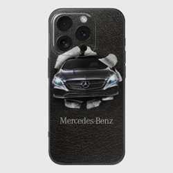 Чехол для iPhone 16 Pro силиконовый с защитой камеры Mercedes