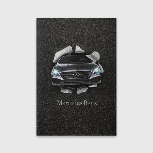 Обложка для паспорта матовая кожа Mercedes, цвет бирюзовый