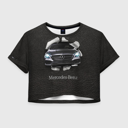 Женская футболка Crop-top 3D Mercedes, цвет 3D печать