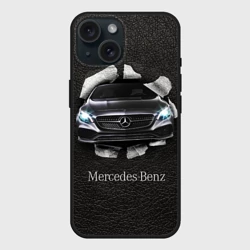 Чехол силиконовый для Apple iPhone 15 матовый Mercedes