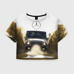 Женская футболка Crop-top 3D Mercedes