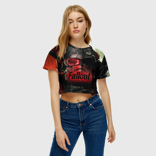 Женская футболка Crop-top 3D Fallout, цвет 3D печать - фото 3