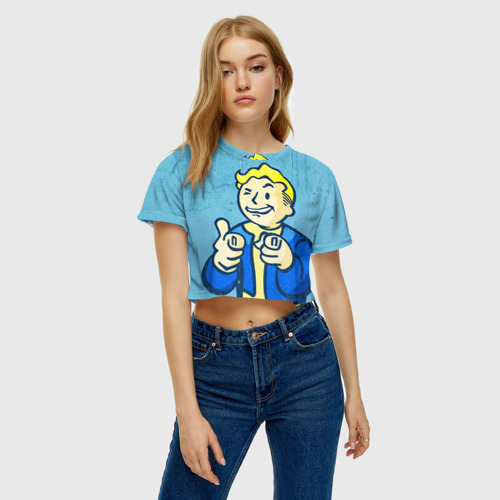 Женская футболка Crop-top 3D Fallout, цвет 3D печать - фото 4