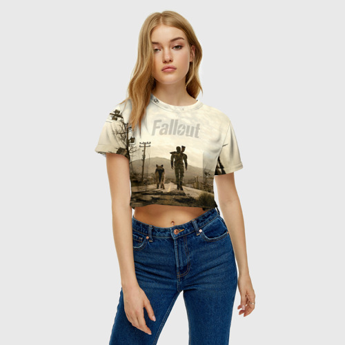 Женская футболка Crop-top 3D Fallout, цвет 3D печать - фото 3