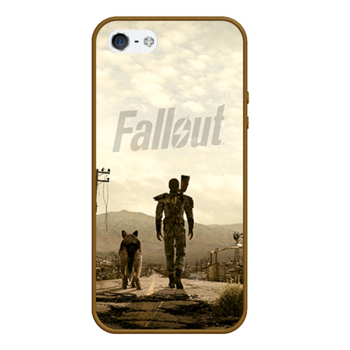 Чехол для iPhone 5/5S матовый Fallout, цвет коричневый