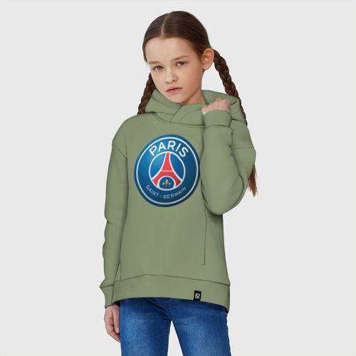 Детское худи Oversize хлопок Paris Saint Germain, цвет авокадо - фото 3