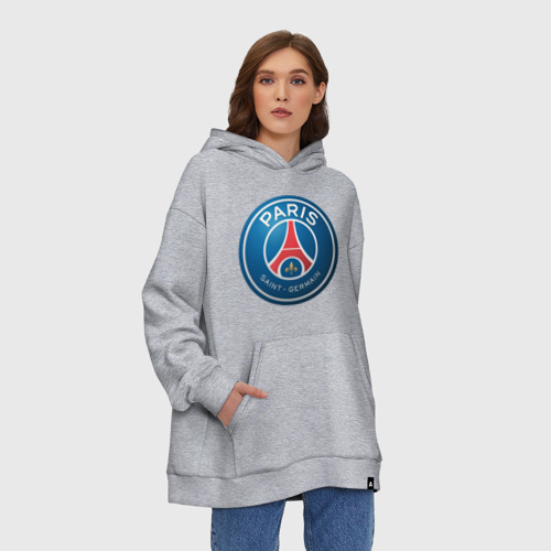 Худи SuperOversize хлопок Paris Saint Germain, цвет меланж - фото 3