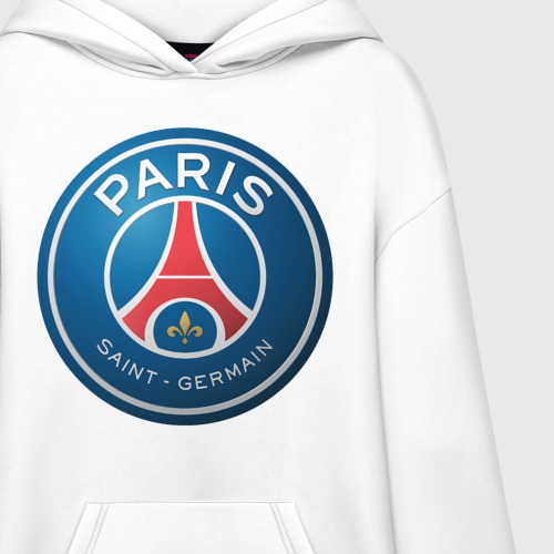 Худи SuperOversize хлопок Paris Saint Germain, цвет белый - фото 3