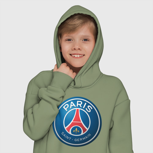 Детское худи Oversize хлопок Paris Saint Germain, цвет авокадо - фото 12