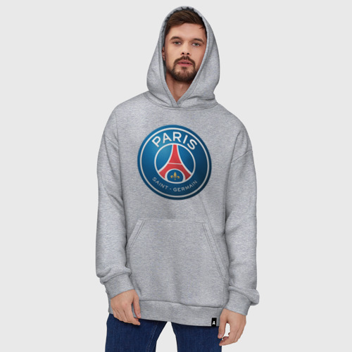 Худи SuperOversize хлопок Paris Saint Germain, цвет меланж - фото 5