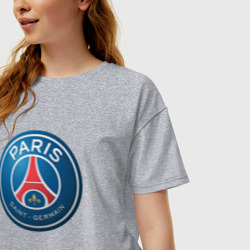 Женская футболка хлопок Oversize Paris Saint Germain - фото 2