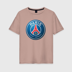 Женская футболка хлопок Oversize Paris Saint Germain