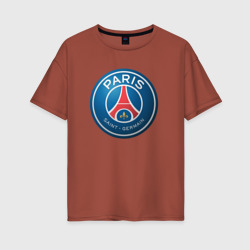 Женская футболка хлопок Oversize Paris Saint Germain