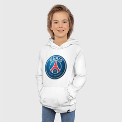 Толстовка с принтом Paris Saint Germain для ребенка, вид на модели спереди №4. Цвет основы: белый