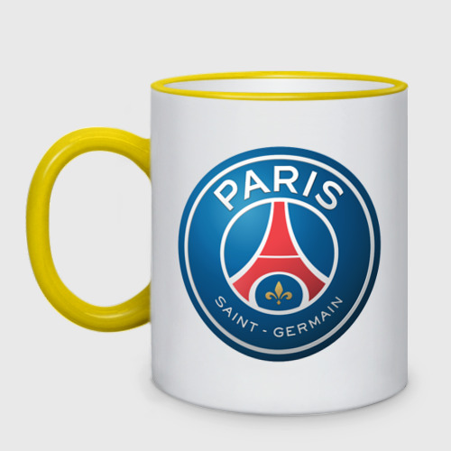 Кружка двухцветная Paris Saint Germain, цвет Кант желтый