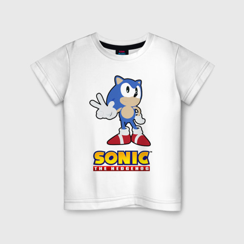 Детская футболка хлопок Old Sonic, цвет белый