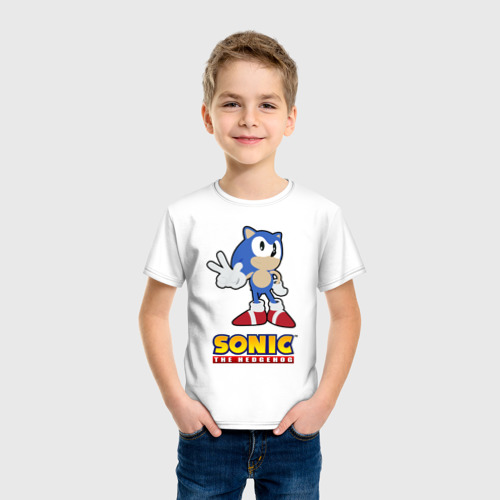 Детская футболка хлопок Old Sonic, цвет белый - фото 3