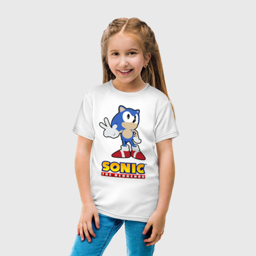 Детская футболка хлопок Old Sonic, цвет белый - фото 5