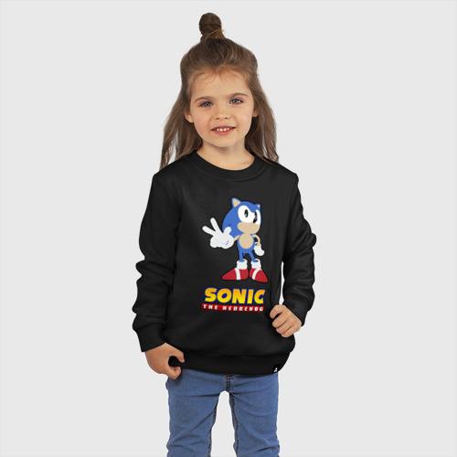 Детский свитшот хлопок Old Sonic, цвет черный - фото 3