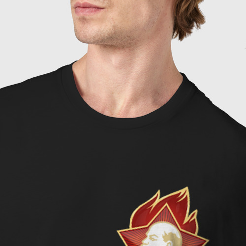 Мужская футболка хлопок Ностальгия: Пионер, цвет черный - фото 6