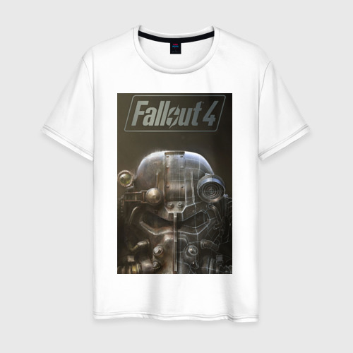 Мужская футболка хлопок Fallout4 , цвет белый