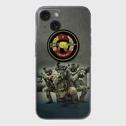 Чехол для iPhone 15 силиконовый с защитой камеры Спецназ