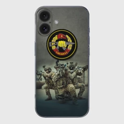 Чехол для iPhone 16 силиконовый с защитой камеры Спецназ