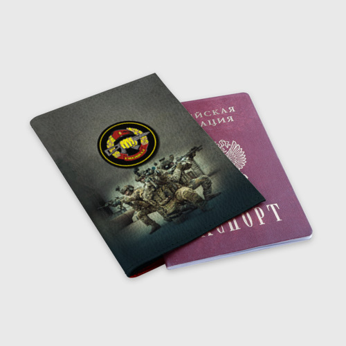 Обложка для паспорта матовая кожа Спецназ, цвет красный - фото 3