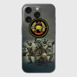 Чехол для iPhone 15 Pro Max силиконовый с защитой камеры Спецназ