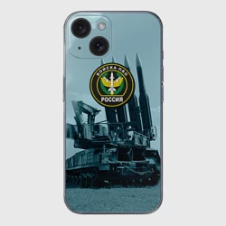 Чехол для iPhone 15 силиконовый с защитой камеры Войска Противовоздушной обороны