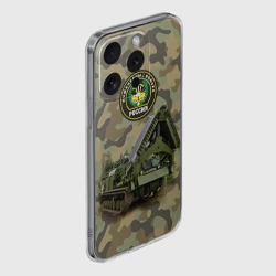 Чехол для iPhone 15 Pro силиконовый с защитой камеры Инженерные войска - фото 2