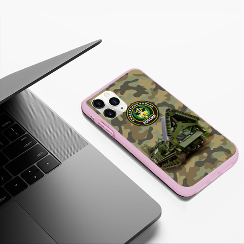 Чехол для iPhone 11 Pro Max матовый Инженерные войска, цвет розовый - фото 5