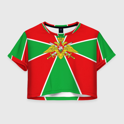 Женская футболка Crop-top 3D Пограничные войска Фото 01 Женская футболка Crop-top 3D Пограничные войска Фото 01
