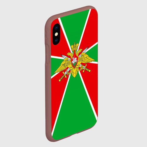 Чехол для iPhone XS Max матовый Пограничные войска, цвет коричневый - фото 3